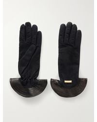 Giuliva Heritage - Colombina Leather-Trimmed Suede Gloves - Lyst
