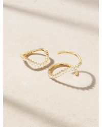 Yvonne Léon - Set De Deux Bagues En Or 18 Carats (750/1000) Et Diamants Double Bague Vague - Lyst