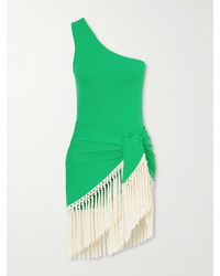 ‎Taller Marmo - Yacare Swimsuit And Fringed Pareo Set - Lyst