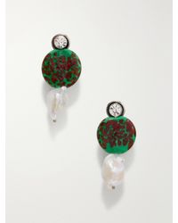 Dries Van Noten - Tone, Glass And Pearl Earrings - Lyst
