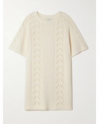 Loulou de Saison - Arman Cable And Pointelle-Knit Cotton Mini Dress - Lyst