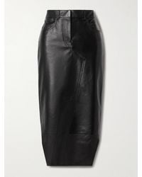 Givenchy - Leather Midi Skirt - Lyst