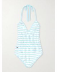 Jonathan Simkhai - Karoline Striped Crocheted Swimsuit - Lyst