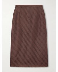 AURALEE - Striped Silk And Cotton-Blend Jacquard Midi Skirt - Lyst