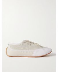 The Row - Bonnie Leather-Trimmed Suede, Mesh And Canvas Sneakers - Lyst