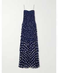 Saloni - Niki Polka-Dot Chiffon Gown - Lyst