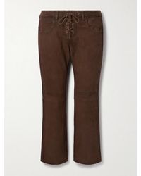 Isabel Marant - Vanel Lace-Up Suede Straight-Leg Pants - Lyst