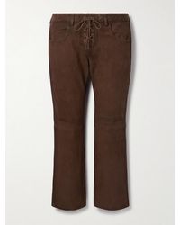 Isabel Marant - Vanel Lace-Up Suede Straight-Leg Pants - Lyst
