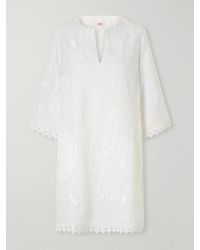 Eres - Aigue-Marine Embroidered Linen Kaftan - Lyst