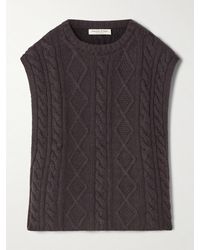 Johnstons of Elgin - Cable-Knit Cashmere Tank - Lyst