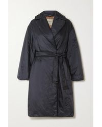 Max Mara The Cube Belted Padded Shell Coat - Blue