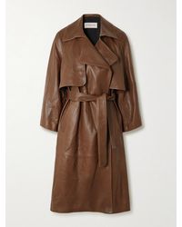 Nour Hammour - Cisely Belted Leather Trench Coat - Lyst
