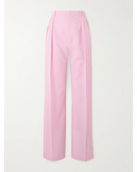 Wardrobe NYC - Pleated Grain De Poudre Wool Wide-Leg Pants - Lyst
