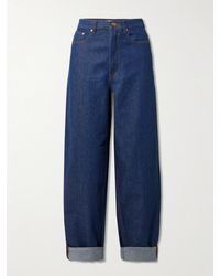 Zimmermann - Illuminate Belted High-Rise Barrel-Leg Jeans - Lyst