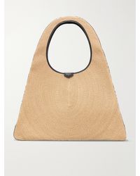 Alaïa - Leather-Trimmed Paper Straw Shoulder Bag - Lyst
