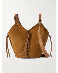 Isabel Marant - 25E Tampa Mini Leather-Trimmed Suede Bucket Bag - Lyst