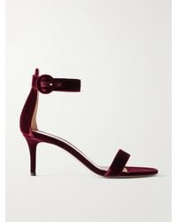 Gianvito Rossi - Portofino 70 Velvet Sandals - Lyst