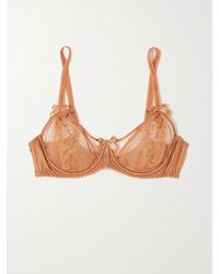Agent Provocateur - Tanya Cutout Leavers Lace And Stretch-Silk Satin Underwired Bra - Lyst