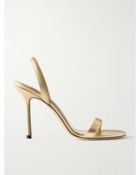 Jimmy Choo - Jenn 100 Metallic Leather Sandals - Lyst