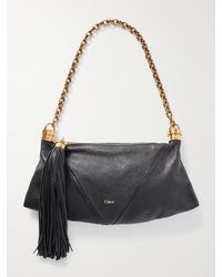 Chloé - Foulard Tasseled Paneled Textured-Leather Shoulder Bag - Lyst