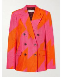 Dries Van Noten - Striped Double-Breasted Cotton-Blend Blazer - Lyst