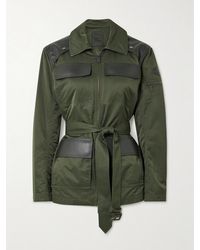 Burberry - Veste En Tissu Technique À Finitions En Cuir Et À Ceinture - Lyst