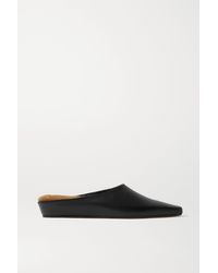 Neous Dombai Shearling-lined Leather Slides in Black - Lyst