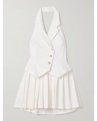 Tolu Coker - Pleated Denim Mini Dress - Lyst