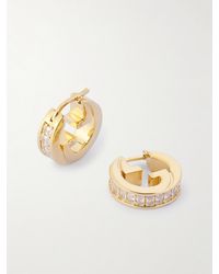 Gucci - Blondie-Tone Crystal Hoop Earrings - Lyst