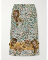 Dries Van Noten - Embellished Floral-Jacquard Midi Skirt - Lyst