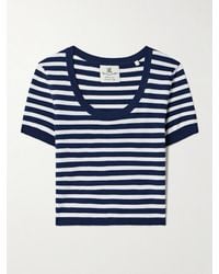 Denimist - Cropped Striped Recycled Stretch-Knit Sweater - Lyst