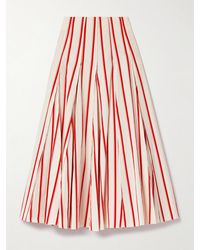 Rosie Assoulin - Million Pleats Maxirock Aus Einer Baumwollmischung Mit Fischgratmuster Und Streifen - Lyst