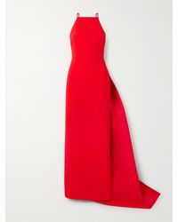 Solace London - Ulla Crepe And Draped Twill Gown - Lyst