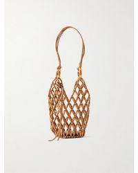 Saint Laurent - Cassandre Mini Beaded Wood Bucket Bag - Lyst