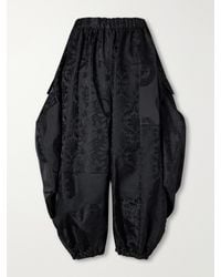 Comme des Garçons - Gathered Cropped Satin-Jacquard Wide-Leg Pants - Lyst