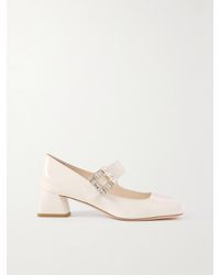 Roger Vivier - Très Vivier 45 Crystal-Embellished Patent-Leather Mary Jane Pumps - Lyst