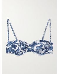 STAUD - Jo Printed Recycled Underwired Balconette Bikini Top - Lyst