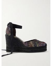 Missoni - Eva 80 Striped Woven Wedge Sandals - Lyst