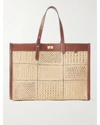 Anya Hindmarch - Mortimer Leather-Trimmed Woven Raffia Tote - Lyst
