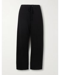 James Perse - Cropped Brushed Cotton-Terry Track Pants - Lyst
