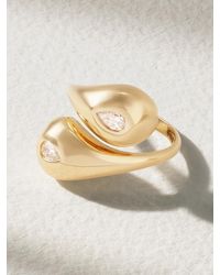 Mateo - Twin Water Droplet Ring Aus 14 Karat Mit Diamanten - Lyst