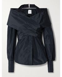 Patou - Off-The-Shoulder Wrap-Effect Sateen Blouse - Lyst