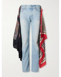Junya Watanabe - Scarf-Detailed Fringed Mid-Rise Straight-Leg Jeans - Lyst