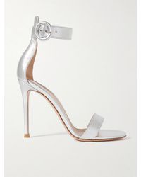Gianvito Rossi - Portofino 105 Metallic Leather Sandals - Lyst