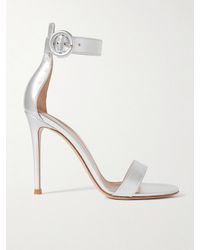 Gianvito Rossi - Portofino 105 Metallic Leather Sandals - Lyst