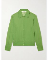 FRAME - The Collared Cardi Cotton-Blend Cardigan - Lyst