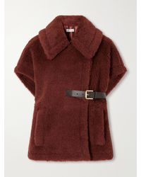 Max Mara - Abavo Buckled Alpaca, Wool And Silk-Blend Fleece Cape - Lyst