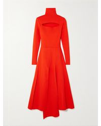 A.W.A.K.E. MODE - Asymmetric Cutout Stretch-Knit Turtleneck Dress - Lyst
