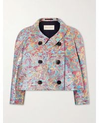 Dries Van Noten - Double-Breasted Floral-Jacquard Jacket - Lyst