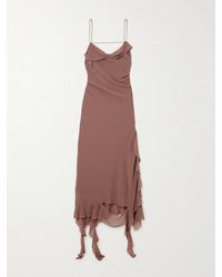 Acne Studios - Open-Back Asymmetric Ruffled Chiffon Dress - Lyst